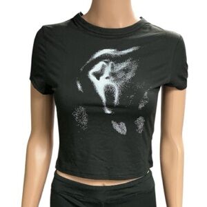 SHEIN - NEW - Ghost Face Monochrome Artistic Crop Top